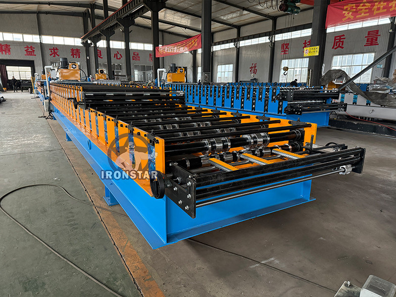 “Ironstar Full Automatic High Efficiency 5 Rib 4 Rib Double Deck Roll Forming Machine 2 Layer Roofing Production Line Trapezoidal Sheet Making Equipment for Metal Roofing Factory”