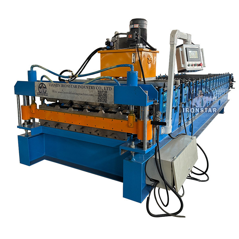 “Ironstar 6 Rib and 6 Rib Trapezoidal Sheet Double Layer Roll Forming Machine 2 Layer Double Deck Metal Roofing Sheet Making Machine Full Automatic PLC Control Roof Panel Production Line America”