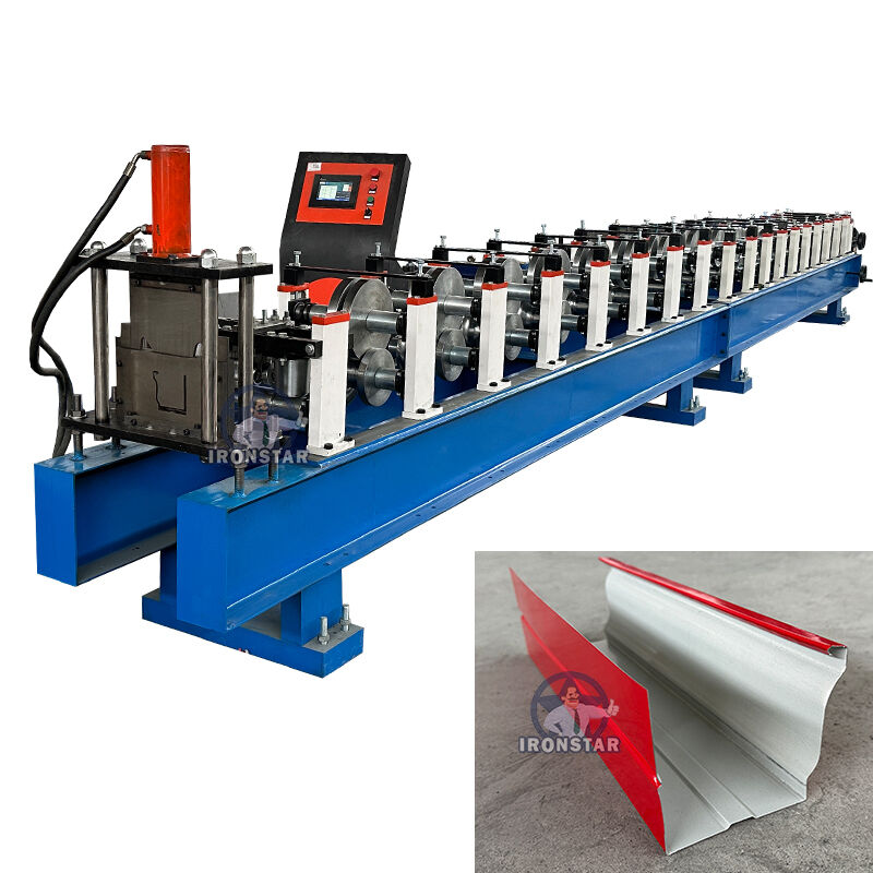 “High Speed Automatic Water Gutter Roll Forming Machine for Azerbaijan Market, Rain Gutter Profile Making Machine, Metal Drainage Gutter Downpipe Roll Forming Equipment with Customizable Profiles”